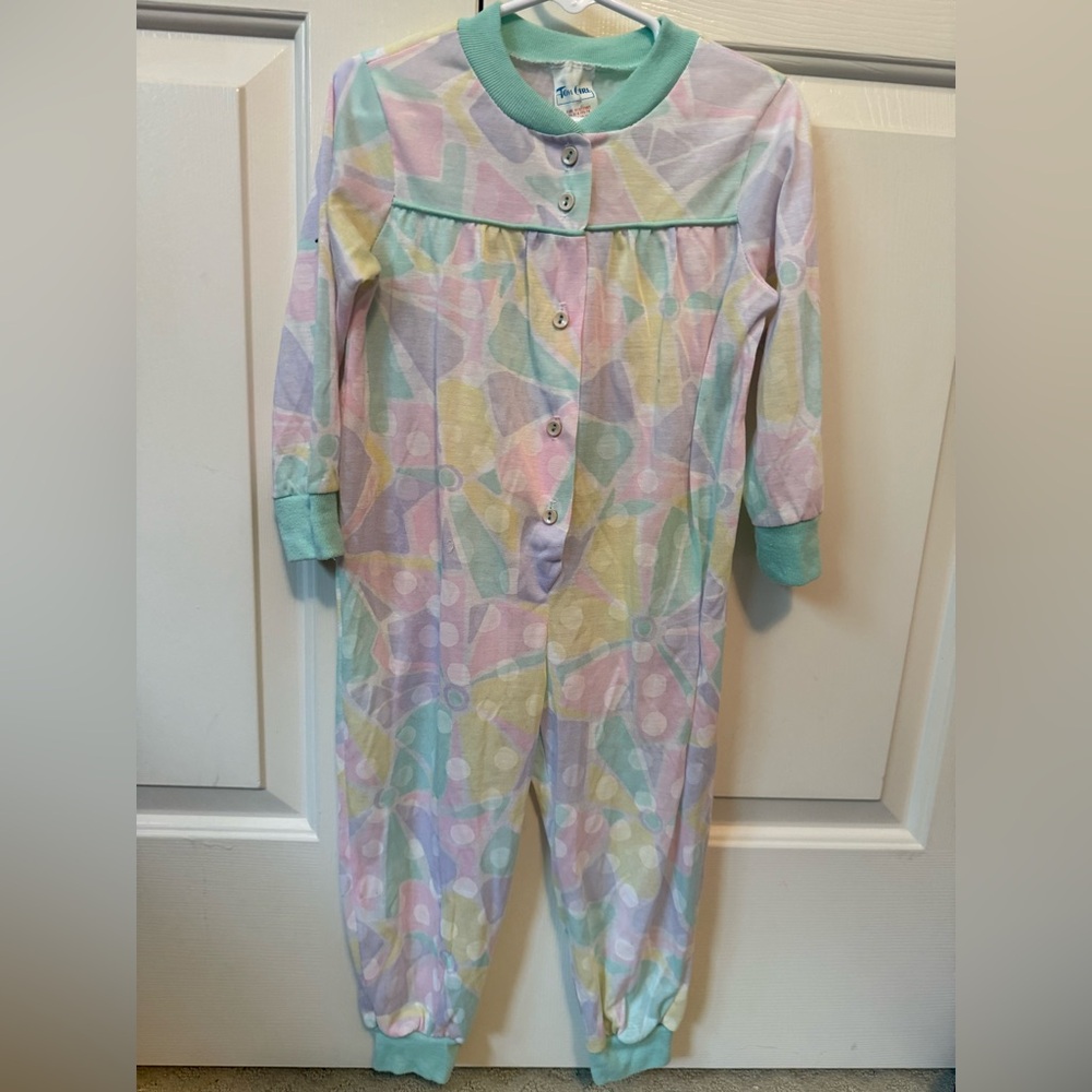 Vintage Tom Girl Pastel Patterned Onesie